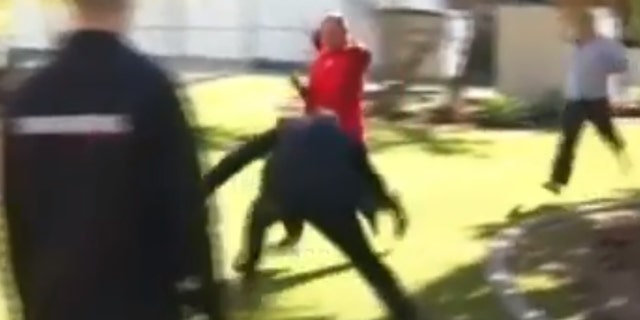 Detective Senior Sergeant Daren Edwards stopped a news conference to tackle a fleeing man.