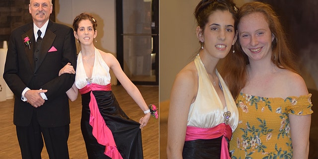 On the day of the prom, Thomas took Tori to get her hair done and get a corsage before the pair jetted off to the dance – him dressed in his 10-year-old tuxedo, and her in a dress given by a family friend.