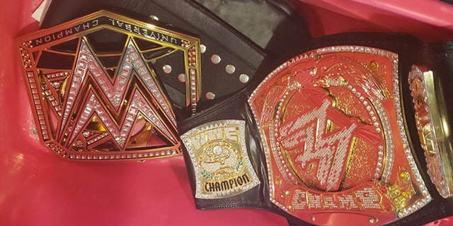 The belts, pictured above, were returned two days after being poached off Moreira's porch.