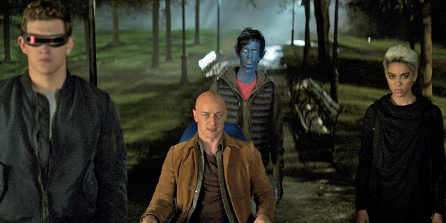 This image released by Twentieth Century Fox shows Tye Sheridan, from left, James McAvoy, Kodi Smit-McPhee, and Alexandra Shipp in "Dark Phoenix."
