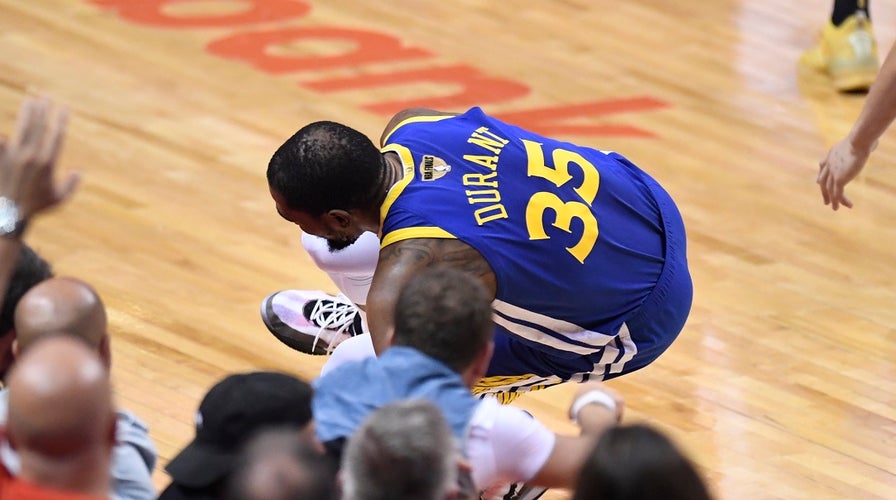 Kevin Durant leaves Warriors-Rockets game with right calf strain