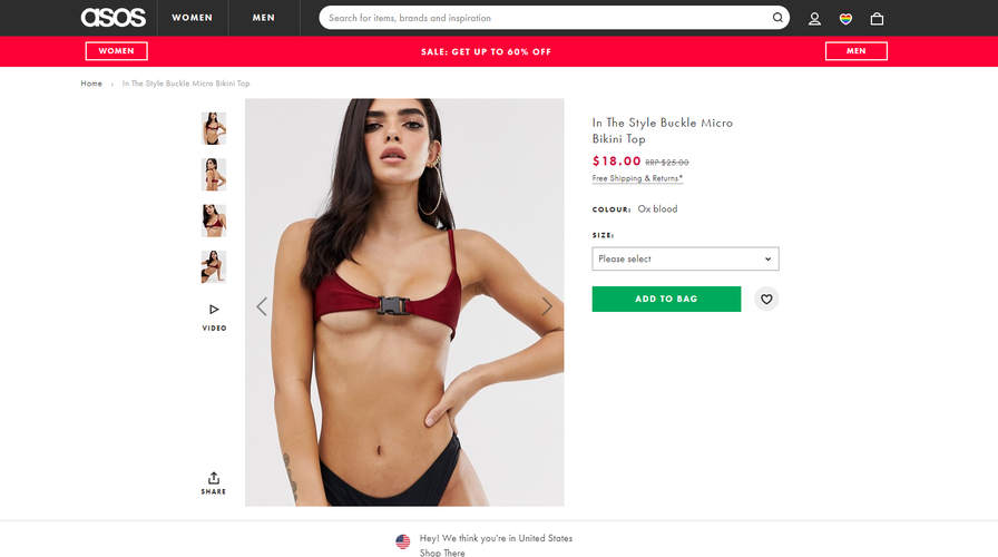 asos buckle bikini