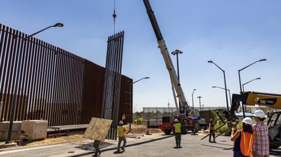 New reinforced panels are being used to strengthen the border wall in the Calexico area of California.
