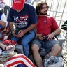 Supporters of President Trump waiting in line hours before the arena doors open for his campaign rally in Orlando.