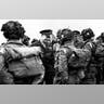 General Dwight Eisenhower assigns orders to paratroopers on D-Day
