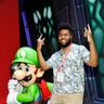 Khalid is all smiles as he stops by the Nintendo booth at the 2019 E3 Gaming Convention in Los Angeles, Calif. on June 12, 2019.
