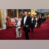 Britain's Queen Elizabeth II, President Trump and guests arriving through the East Gallery ahead of the state banquet at Buckingham Palace.