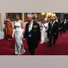 First lady Melania Trump and Britain's Prince Charles arriving through the East Gallery.