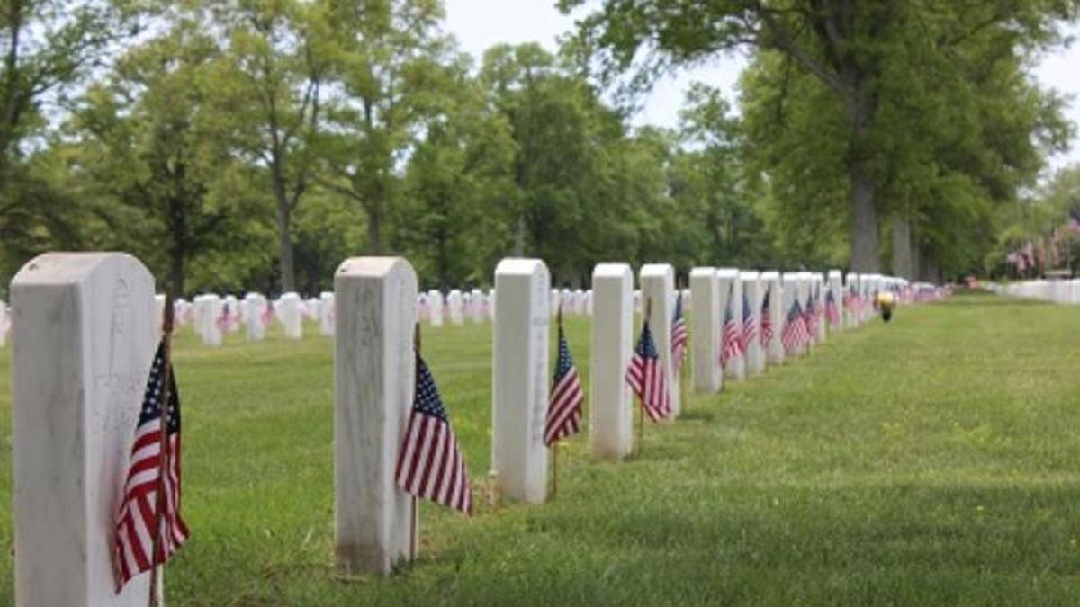 American flags from a veterans cemetery were found burned on July 5, according to police