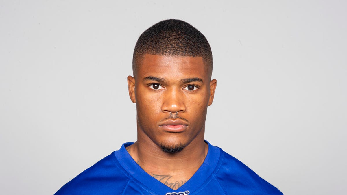 This is a 2019 photo of Kamrin Moore of the New York Giants NFL football team.