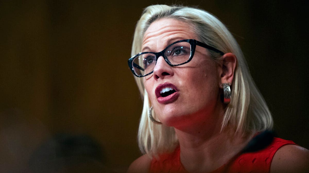 Senate Security and Governmental Affairs Committee member Sen. Kyrsten Sinema, D-Ariz., questions witnesses during a hearing on 2020 census on Capitol Hill in Washington, Tuesday, July 16, 2019. (AP Photo/Manuel Balce Ceneta)
