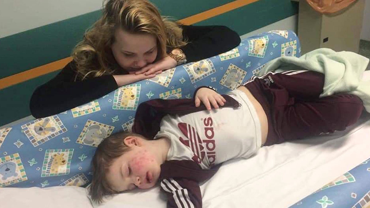 Baylie-Grey from Prestwich, Manchester, was rushed to the hospital after a red rash spread across his face and he became overly lethargic.