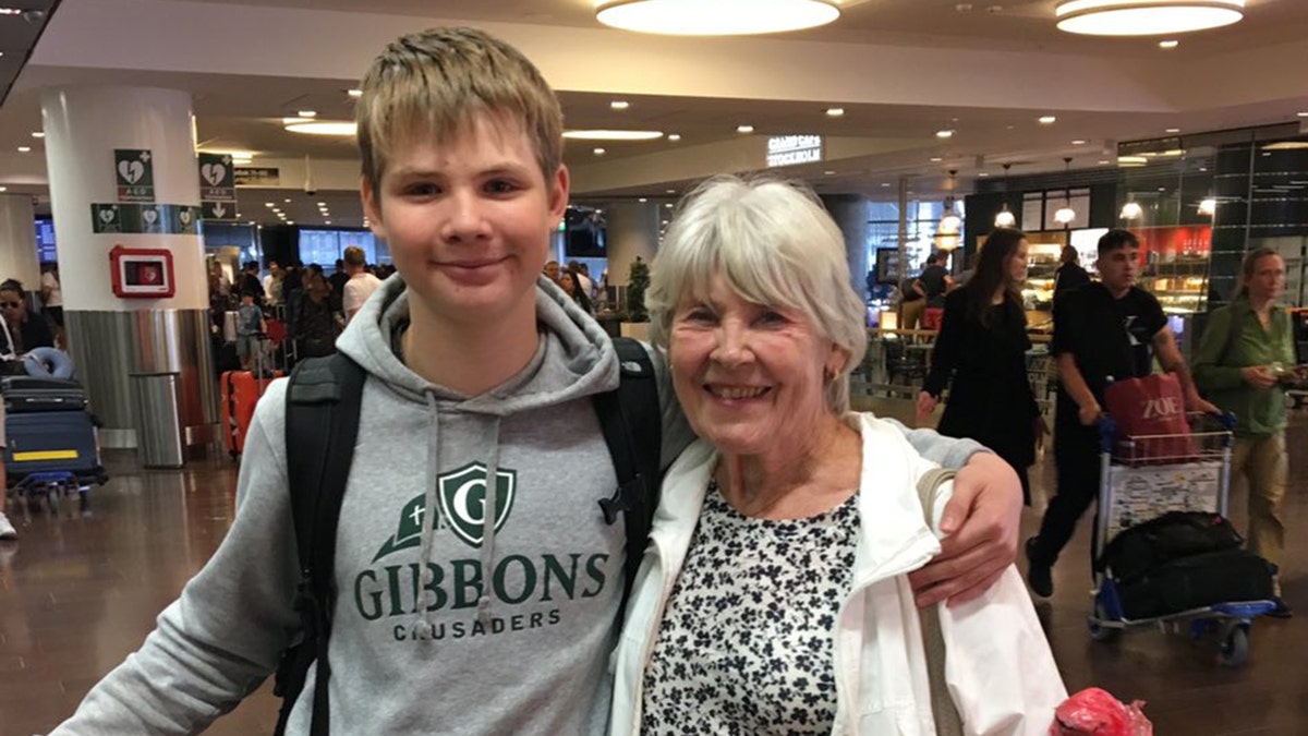 Anton arrived in Sweden on Monday. "He is safe with his grandparents," his mother confirmed on Twitter.
