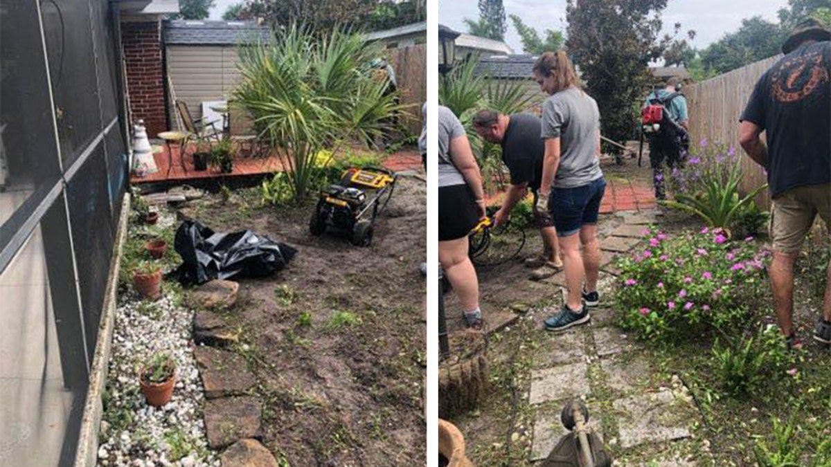 Collier County deputies worked to spruce up the backyard of a cancer patient.