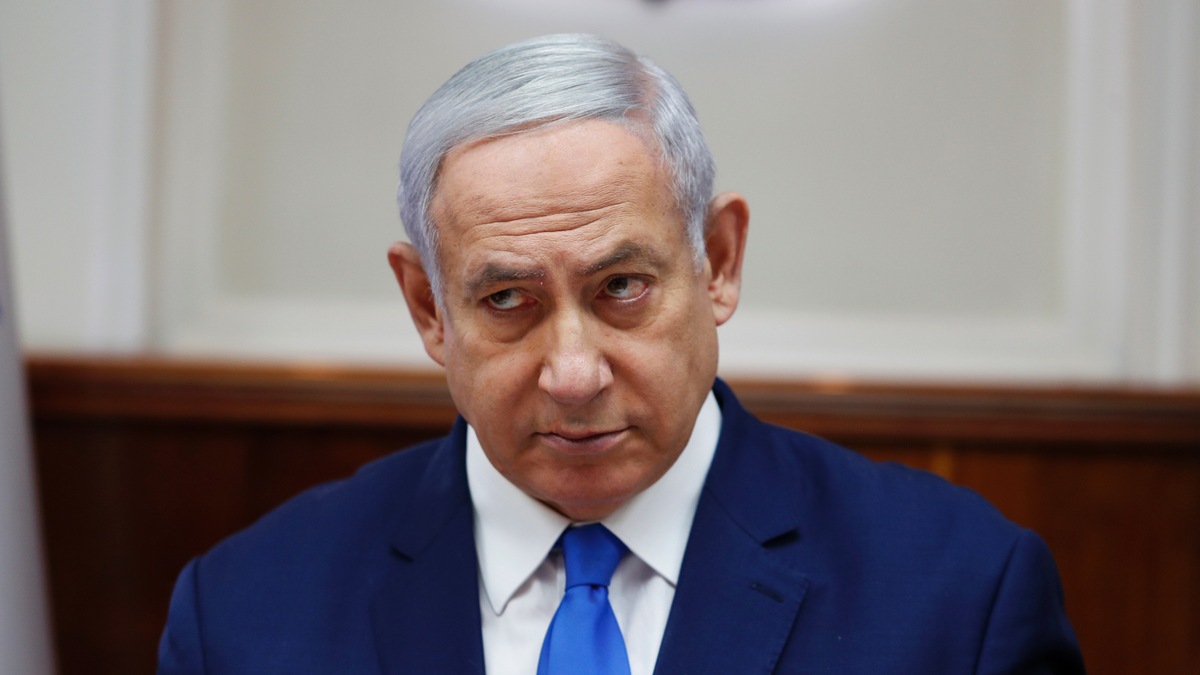 Israeli Prime Minister Benjamin Netanyahu attends a weekly cabinet meeting in Jerusalem, Sunday, July 14, 2019. (Associated Press)