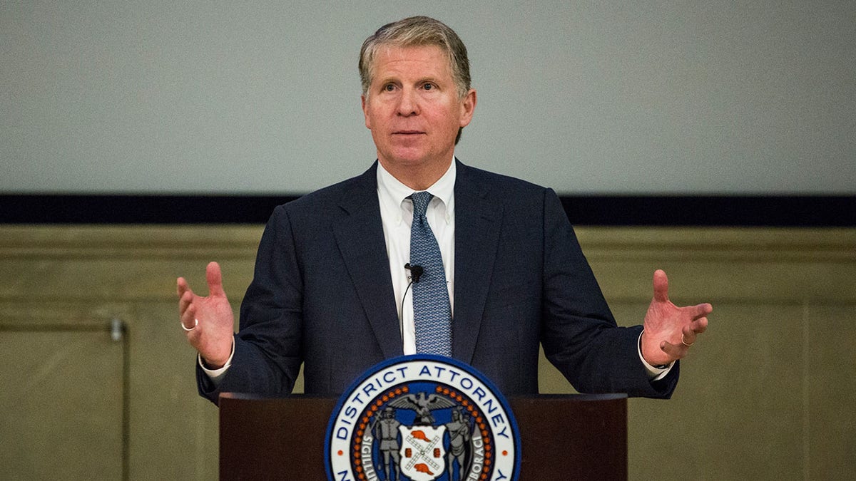 Manhattan District Attorney Cyrus Vance, Jr. speaks at global cyber security symposium at the Federal Reserve Bank of New York on November 18, 2015 in New York City. Vance called for a better way for government agencies to access private data in an effort to fight crime.  (Photo by Andrew Burton/Getty Images)