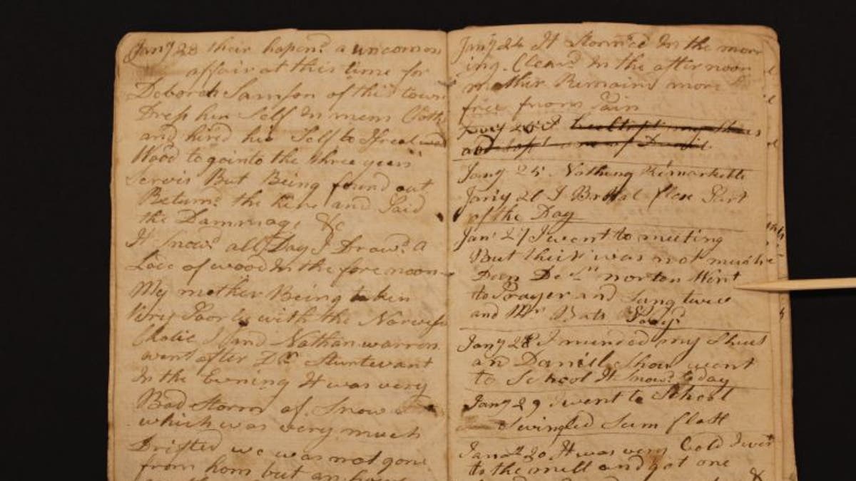 Abner Weston's diary (Museum of the American Revolution)