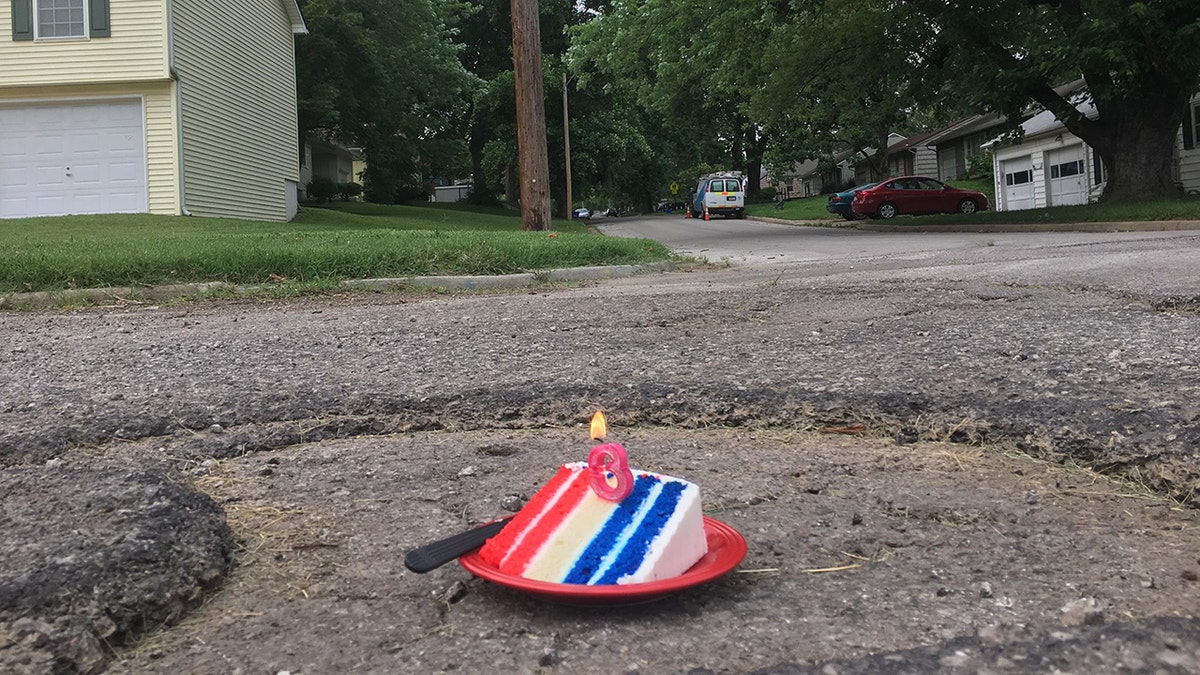 Frank Sereno decided to celebrate the pothole on Cherry St.'s third birthday after the city's public works department had yet to fill it since his original complaint back in March. 