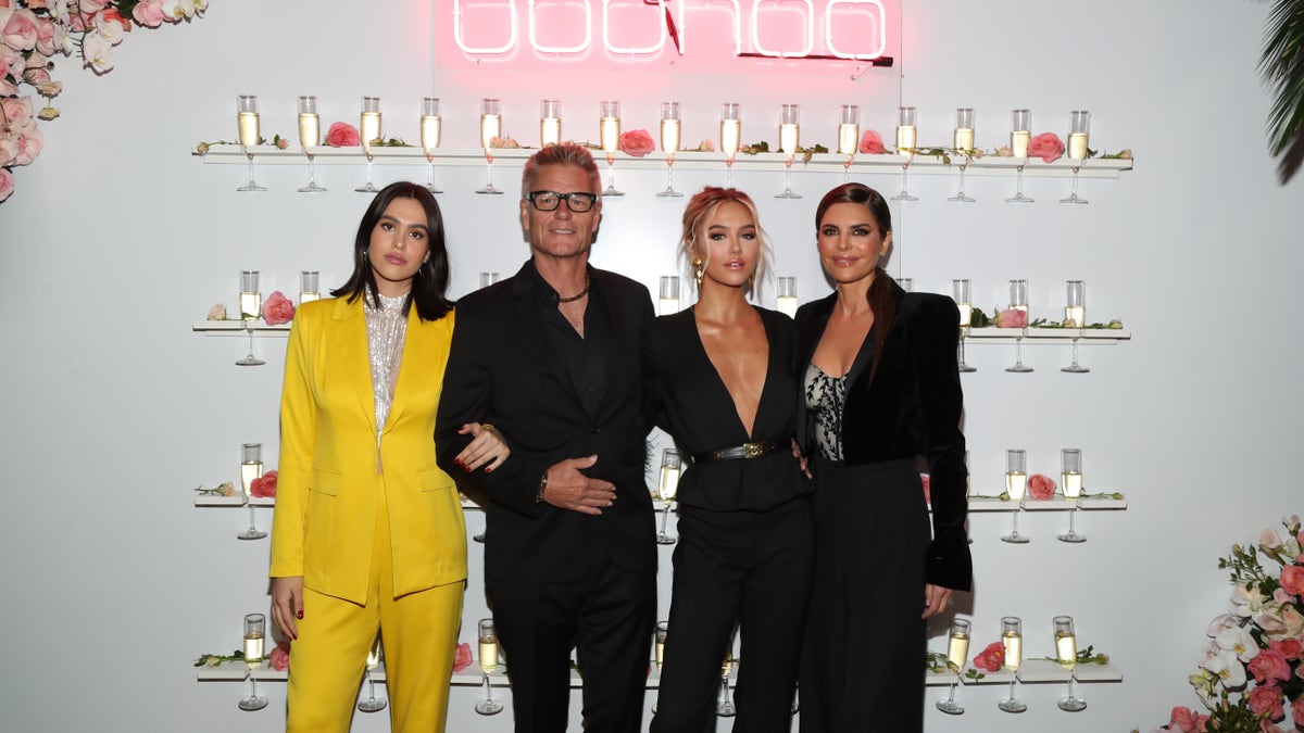 (L-R) Amelia Grey, Harry Hamlin, Delilah Belle and Lisa Rinna attend a party in Los Angeles
