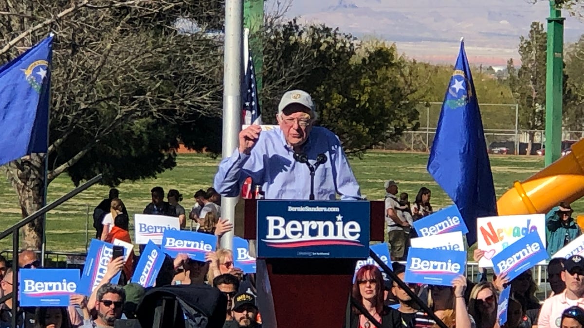 Presidential candidate Bernie Sanders holds a rally in Henderson, Nev., earlier this year.