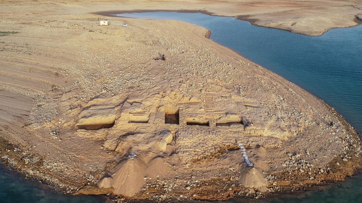 An aerial view of Kemune Palace from the west.
