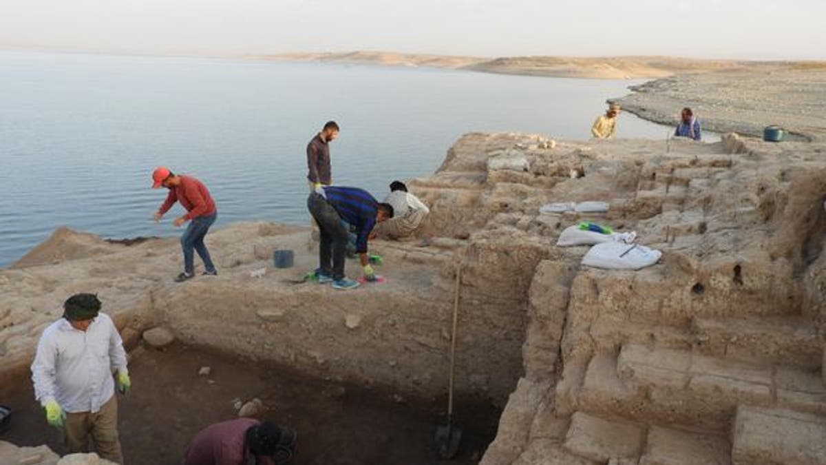 A room at the palace during the excavation.