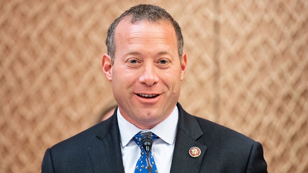 Rep. Josh Gottheimer, D-N.J., speaks at a press conference sponsored by the Problem Solvers Caucus and the Common Sense Coalition at the US Capitol in Washington, DC.