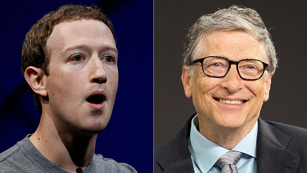 Facebook CEO Mark Zuckerberg alonside Microsoft co-founder Bill Gates.