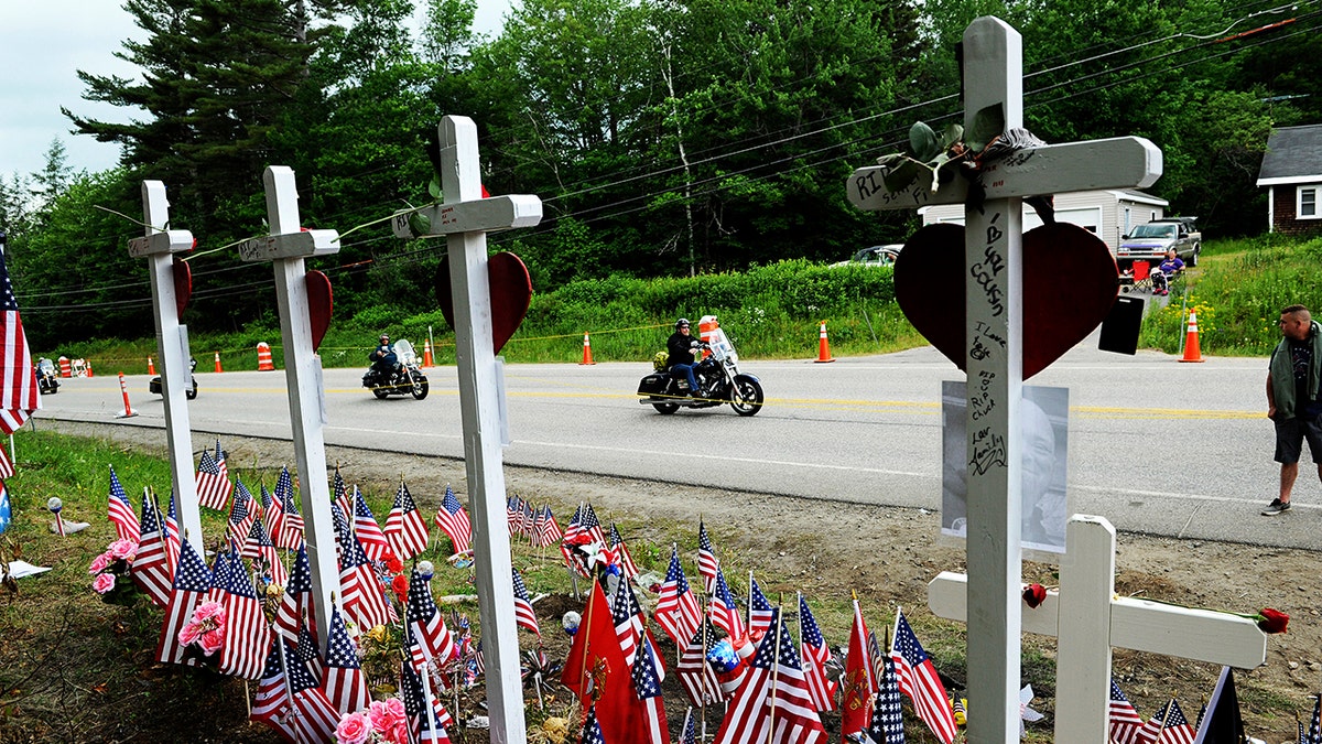 Motorcyclists participate in the Ride for the Fallen 7 on Saturday in New Hampshire. Thousands of motorcyclists traveled through parts of New Hampshire as a tribute to the seven bikers killed in a collision with a pickup truck last month. (Paul Hayes/Caledonian-Record via AP)