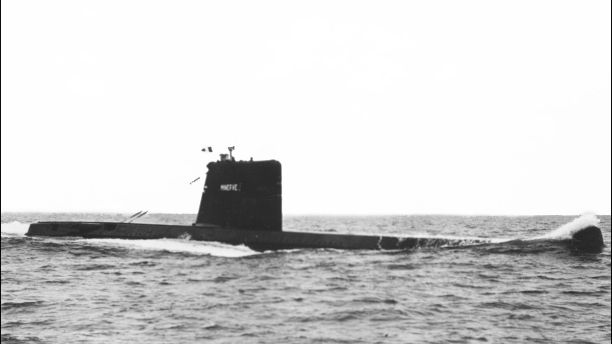 File photo of the French Navy's submarine Minerve, which disappeared on Jan.27, 1968.