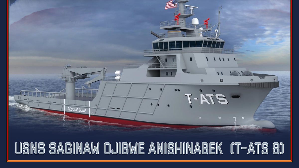 An artist's impression of the future USNS Saginaw Ojibwe Anishinabek (T-TATS 8).