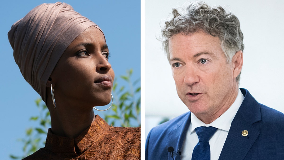 Rep. Ilhan Omar, D-Minn., seemed to hit back at Sen. Rand Paul, R-Ky., with a retweet. (AP, File)