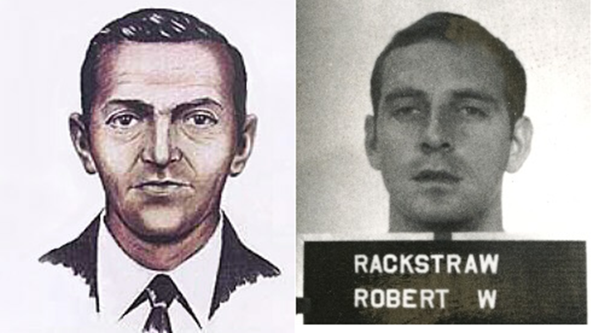 A side-by-side- comparison of D.B.Cooper and Robert Rackstraw. 