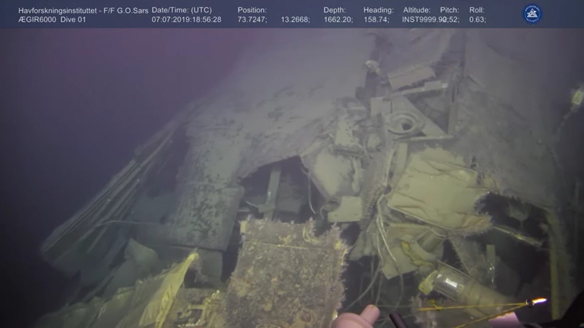 The submarine's wrecked hull. (Institute of Marine Research Norway/Ægir 6000)