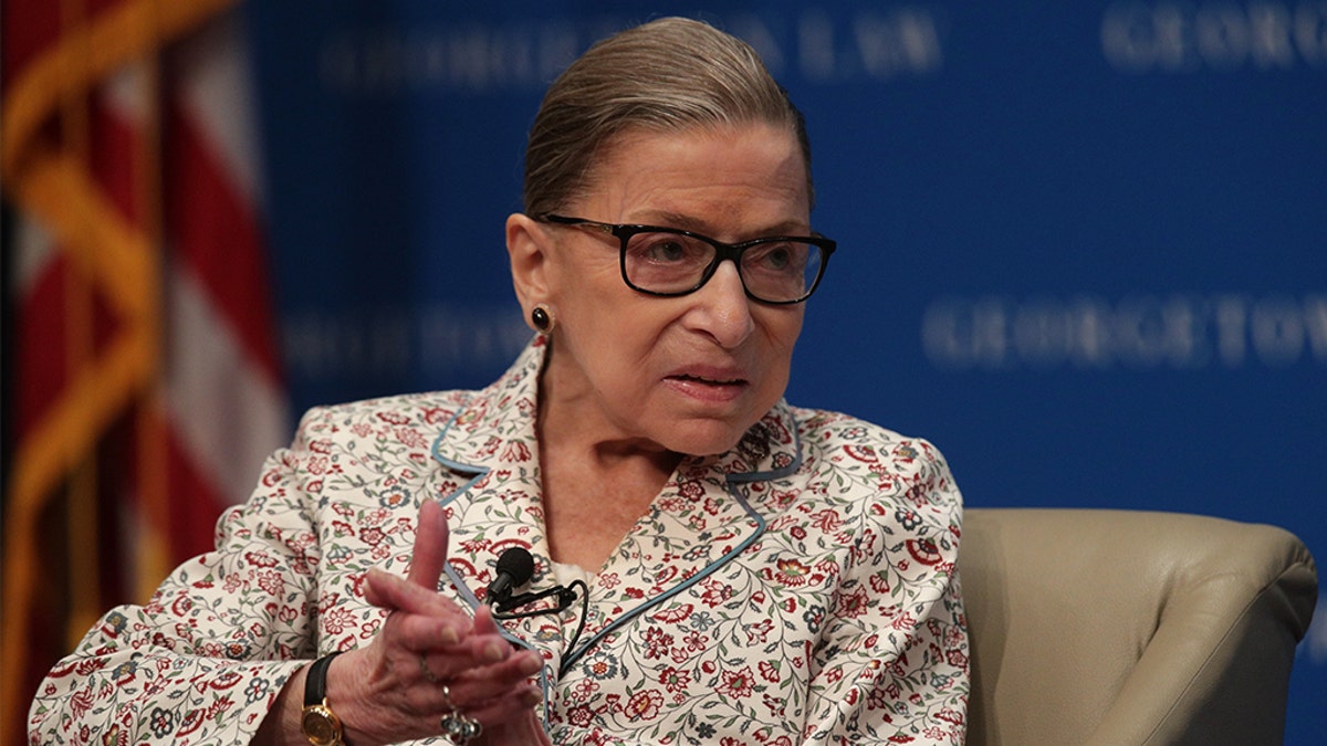U.S. Supreme Court Associate Justice Ruth Bader Ginsburg participates in a discussion at Georgetown University Law Center July 2, 2019 in Washington. (Getty Images)