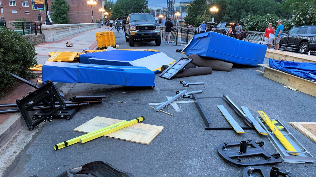 After stealing the vehicle, police said Hilmary Moreno-Berrios crashed through barricades set up for a pole vaulting exhibition.