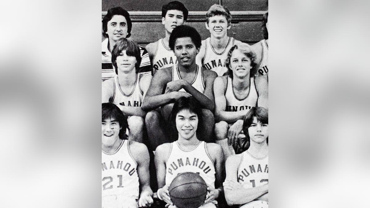 Obama, seen here in high school yearbook photo surrounded by teammates, was known as 