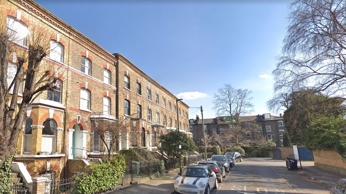 The street in south London where authorities responded to reports of a body found in the yard of one Clapham residence.