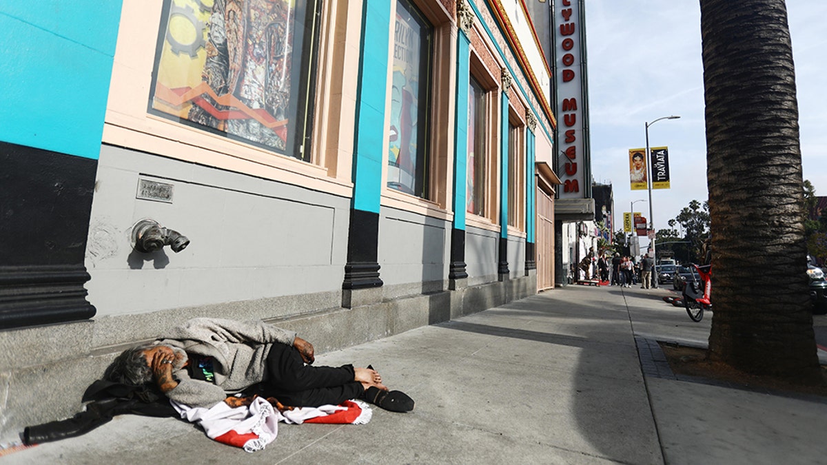 homeless man Hollywood