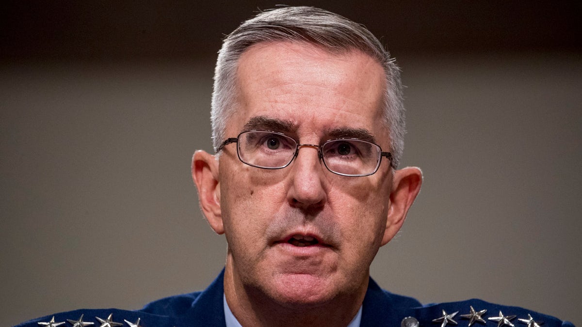 Gen. John Hyten appears before the Senate Armed Services Committee on Capitol Hill in Washington, Tuesday, July 30, 2019, for his confirmation hearing to be vice chairman of the Joint Chiefs of Staff.