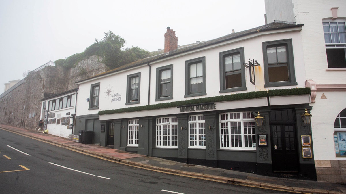 The Admiral Macbride pub at the Barbican in Plymouth, Devon where the ladies toilets were apparently built on the spot where the Pilgrim fathers left for America. (Credit: SWNS)