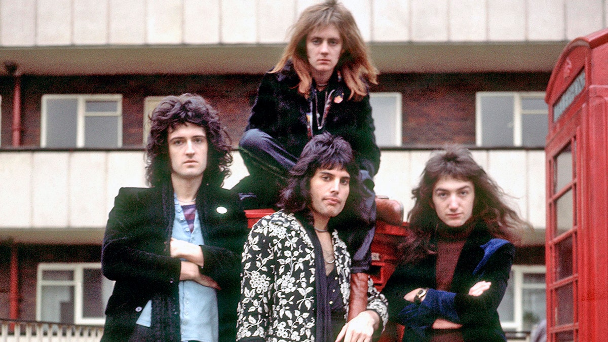 UNSPECIFIED - circa 1973: Photo of John DEACON and QUEEN and Brian MAY and Roger TAYLOR and Freddie MERCURY; Posed group portrait - Brian May, Roger Taylor, Freddie Mercury and John Deacon (Photo by RB/Redferns)