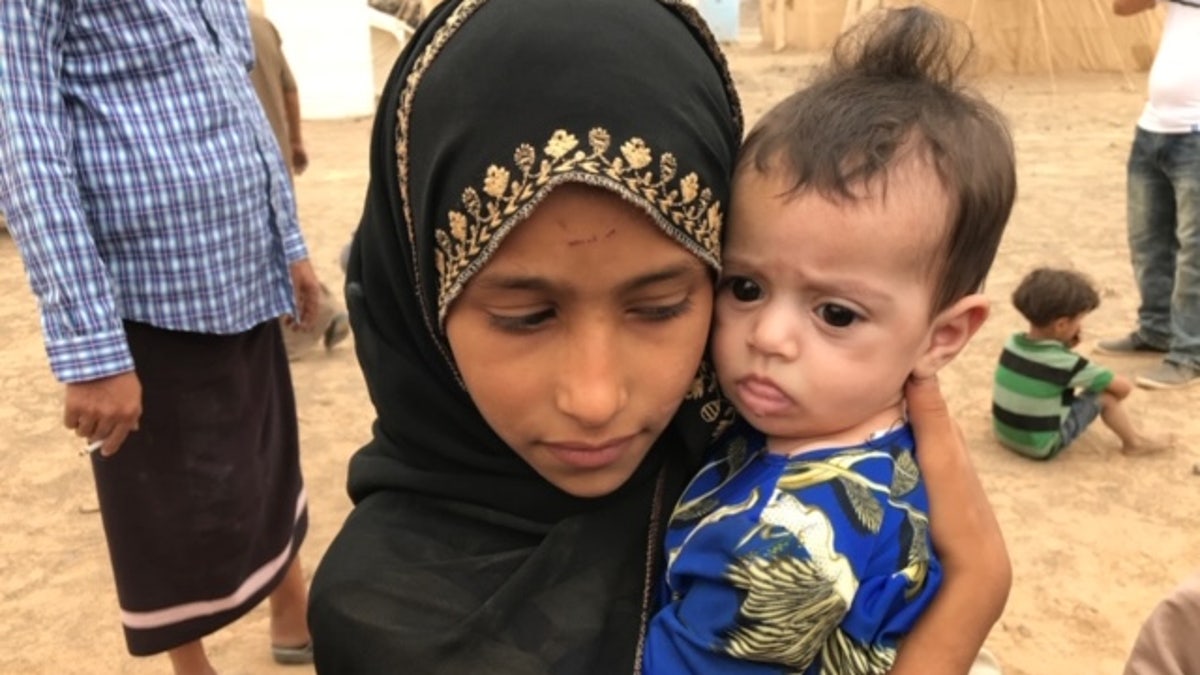Children displaced from their homes in Sana'a amid the protracted conflict