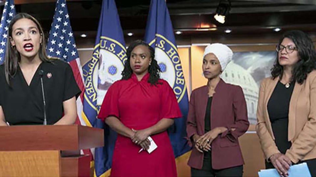 'The Squad,' From left to right, Rep. Alexandria Ocasio-Cortez, D-N.Y., Rep. Ayanna Pressley, D-Mass., Rep. Ilhan Omar, D-Minn., Rep. Rashida Tlaib, D-Mich.