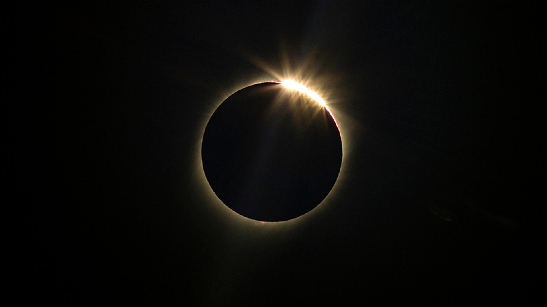 The moon blocks the sun during a total solar eclipse in La Higuera, Chile, July 2, 2019. 