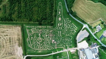 Stunning Apollo 11 cornfield maze depicts Buzz Aldrin on the surface of the Moon