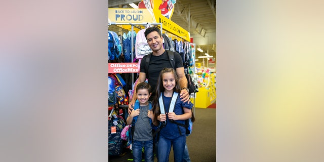 Lopez with son, Dominic, and daughter, Gia