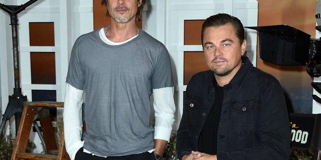 This July 11, 2019 file photo shows Brad Pitt, left, and Leonardo DiCaprio at the photo call for "Once Upon a Time in Hollywood" in Los Angeles. The film opens on July 26.