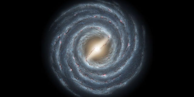 An artist's depiction of the Milky Way galaxy.