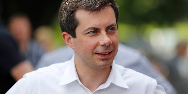Democratic presidential candidate South Bend Mayor Pete Buttigieg speaks July 4, 2019, in Carroll, Iowa. (Associated Press)